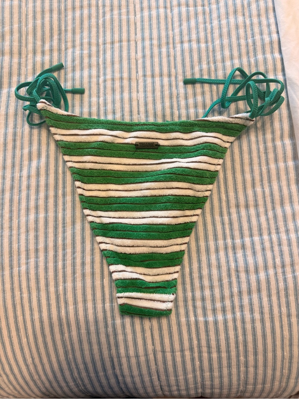 triangl Green and White Striped Bikini - Picture 4 of 6